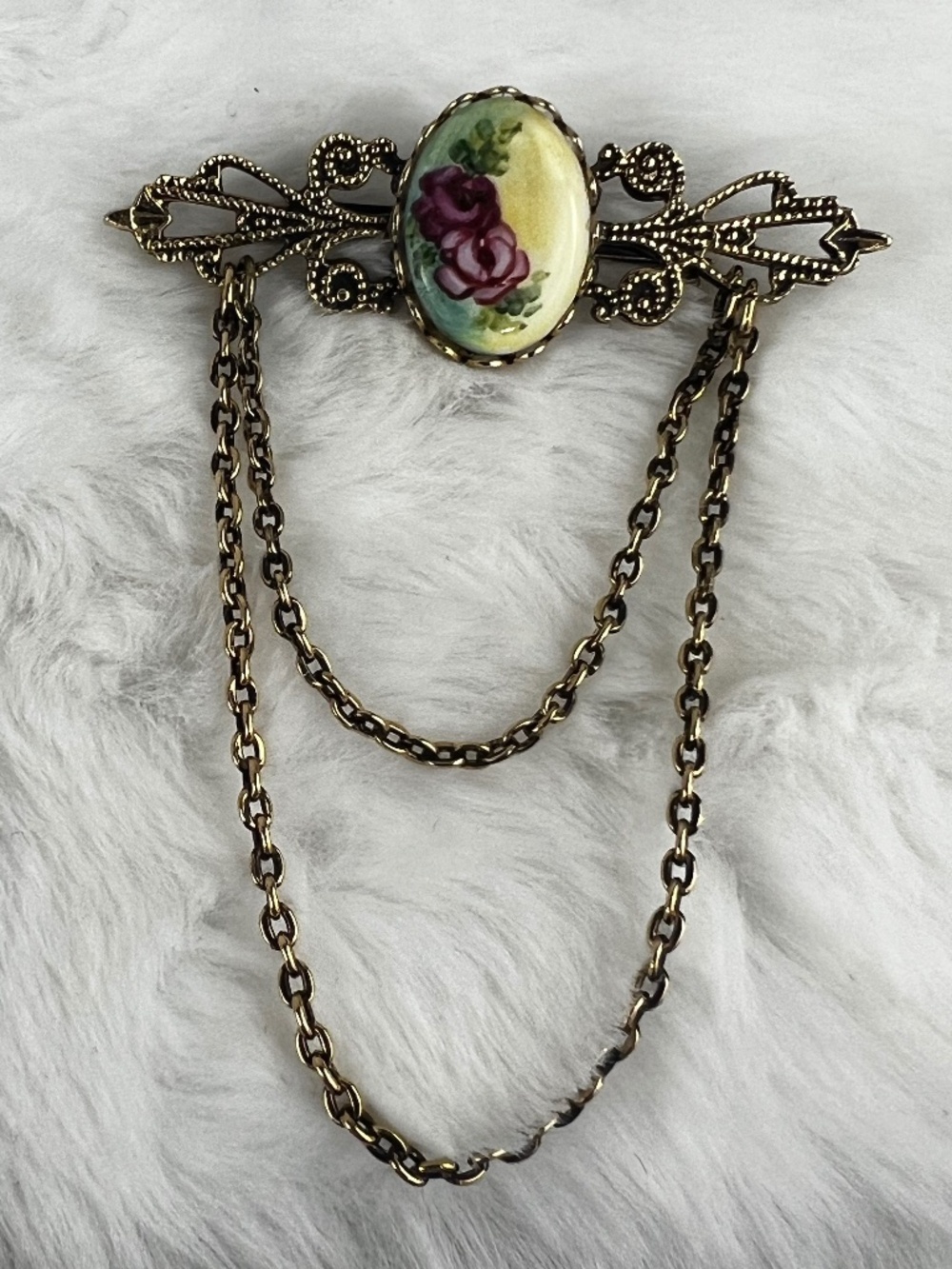 Vintage Victorian Style Dangle Bar Brooch
